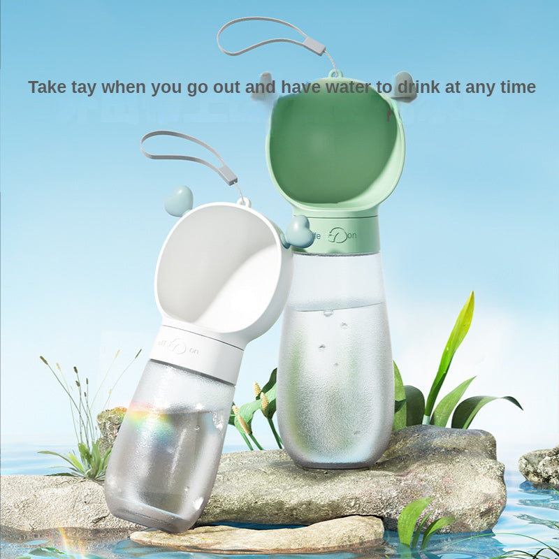 Portable Dog Water Bottle with Food Dispenser - Leak-Proof Travel Container for Walking, Hiking, and Outdoor Adventures