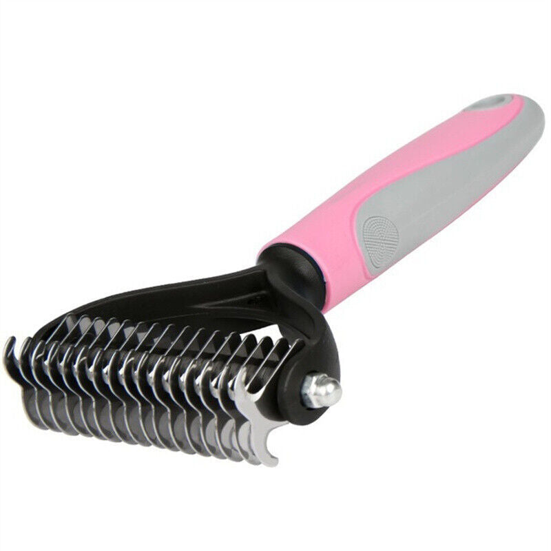 Professional Dual-Sided Grooming Brush for Dogs and Cats - Deshedding Tool and Dematting Rake for Effective Fur Removal