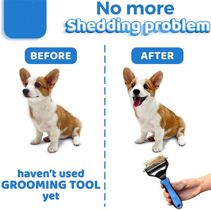 Professional Dual-Sided Grooming Brush for Dogs and Cats - Deshedding Tool and Dematting Rake for Effective Fur Removal