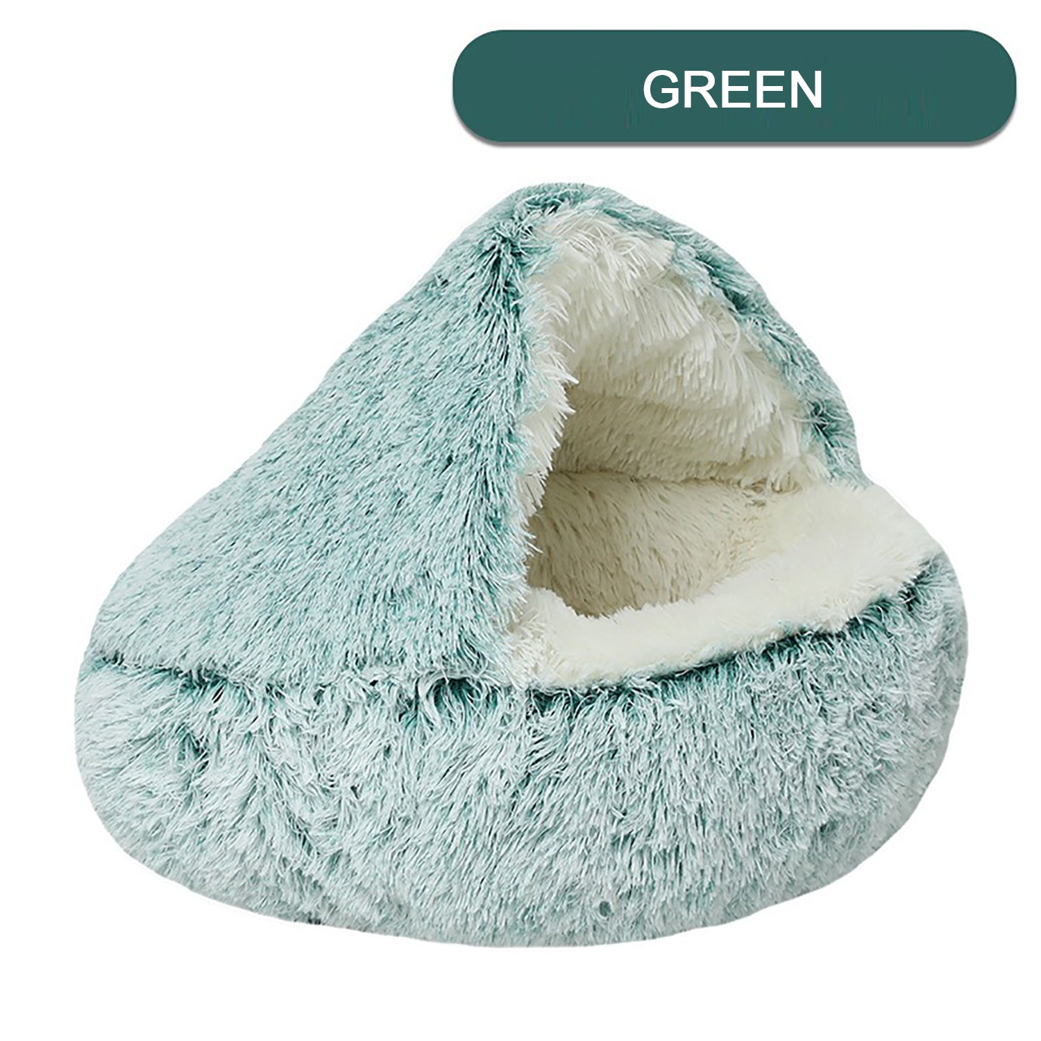 Luxurious Semi-Enclosed Plush Round Cat Bed - Cozy Donut Design for Cats and Small Dogs, Easy-Clean Durable Construction, Perfect for Winter Comfort