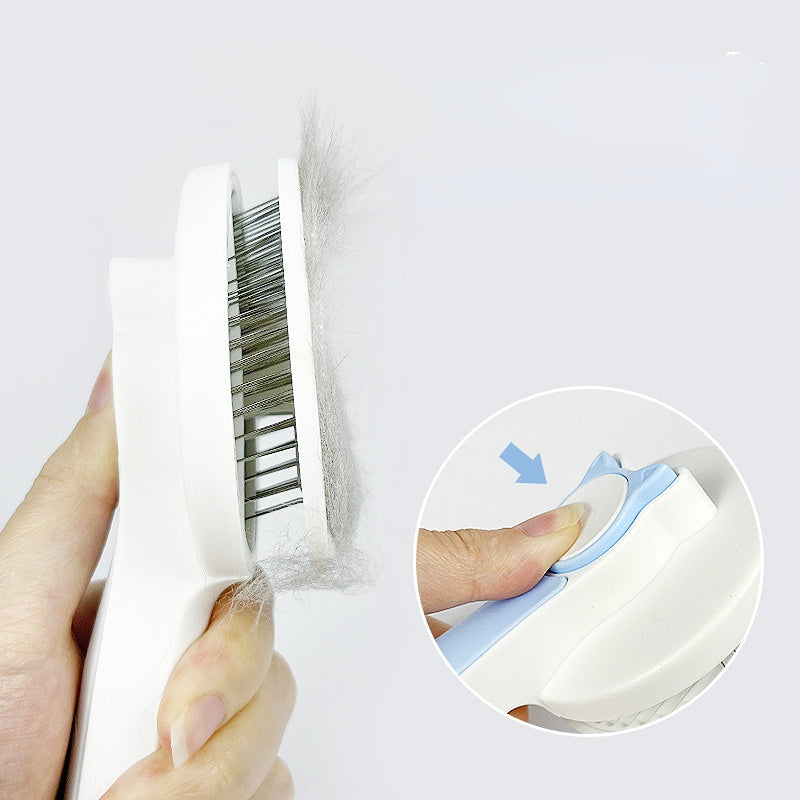 Self-Cleaning Cat Grooming Brush for Dogs and Cats - Ideal for Long and Short Hair, Effectively Removes Loose Undercoat and Tangles